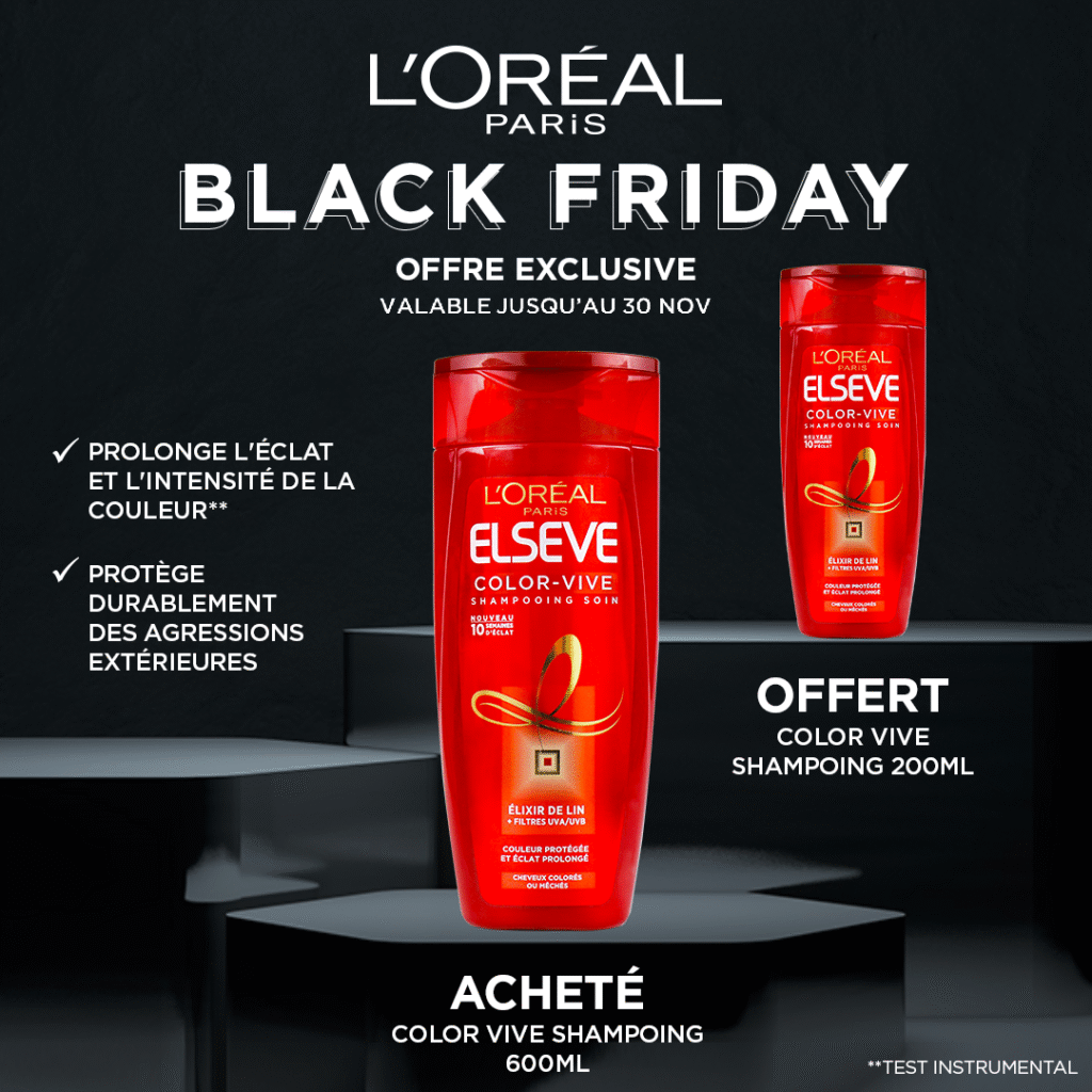 Pack L'Oréal Paris Elseve - Color Vive Shampooing soin protection de couleur 600ml + 200ml OFFERTS