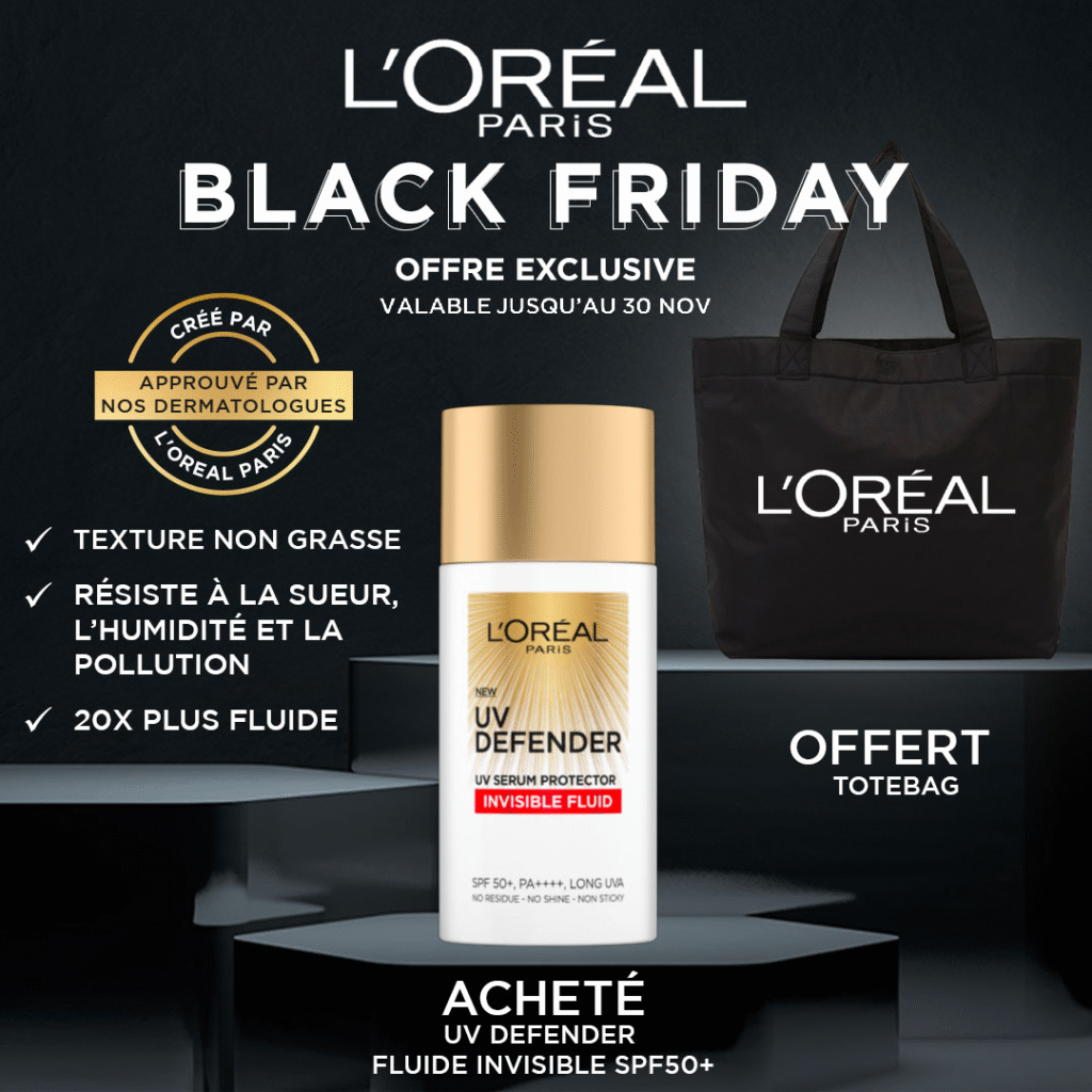 L'Oréal Paris - Photoprotection Quotidienne UV Defender Fluide Invisible SPF50+ SHAKA = Totebag OFFERT !