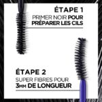 L'Oréal Paris - Mascara Pro XXL Extension - Effet Extension de Cils Professionnel - Technologie Double Brosse - Longue Tenue - Teinte : Noir - 12 ml – Image 2