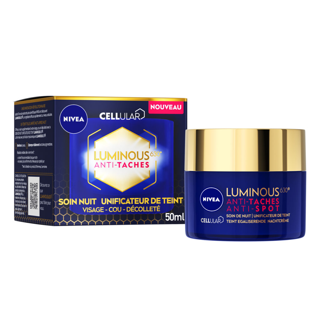 NIVEA, Soin de nuit unificateur de teint LUMINOUS 630, pot 50ml