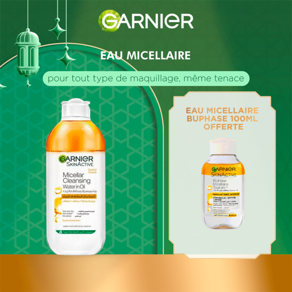 GARNIER - OFFRE SKIN BMICELLAIREIPHASE 400ML = MICELLAIRE 100ML BIPHASE