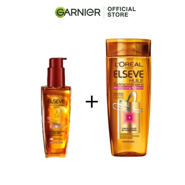 L’Oréal Elsève Huile Extraordinaire Pour Cheveux Secs + Huile Extraordinaire Shampoing Nutrition Cheveux Secs 400ml