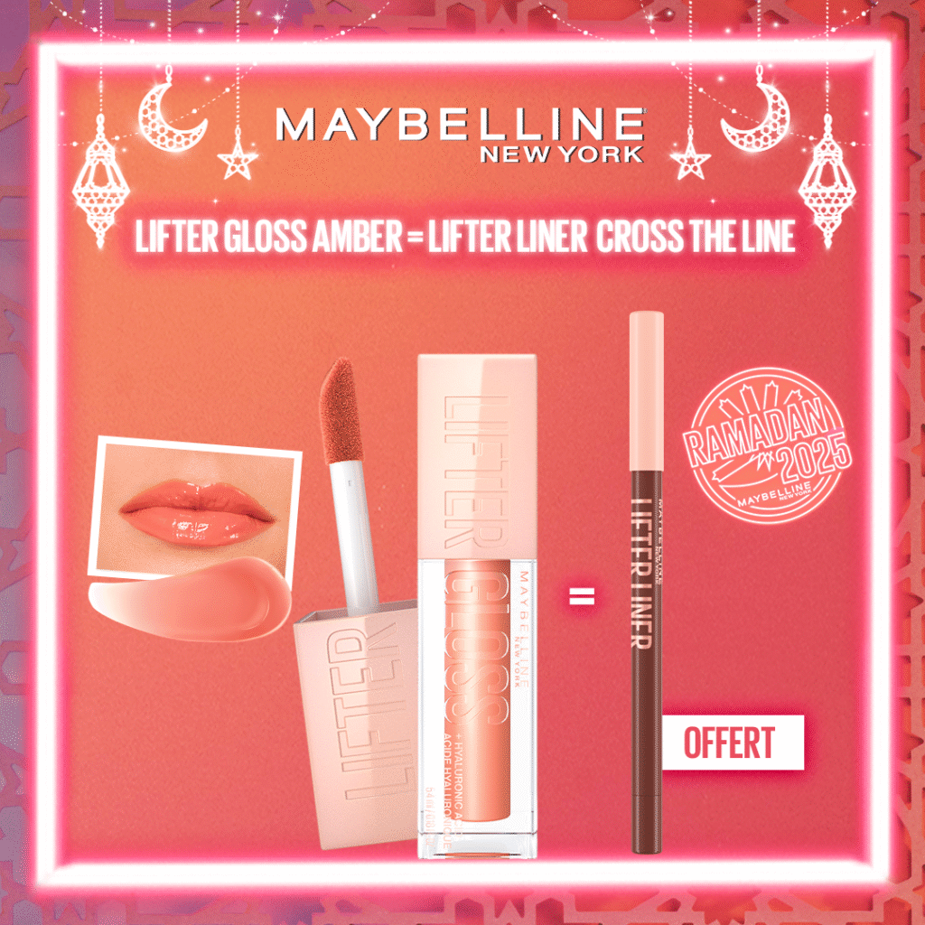 MAYBELLINE LIFTER GLOSS À LÈVRES REPULPANT 007 AMBER = Lifter Liner 001 CROSS THE LINE Offert