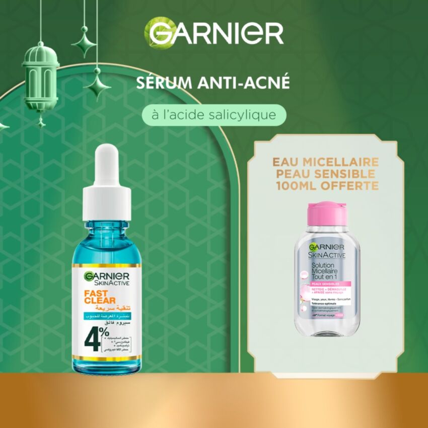 Garnier - Offre Skin Serum Fast Clear 30ml = Micellaire 100ml